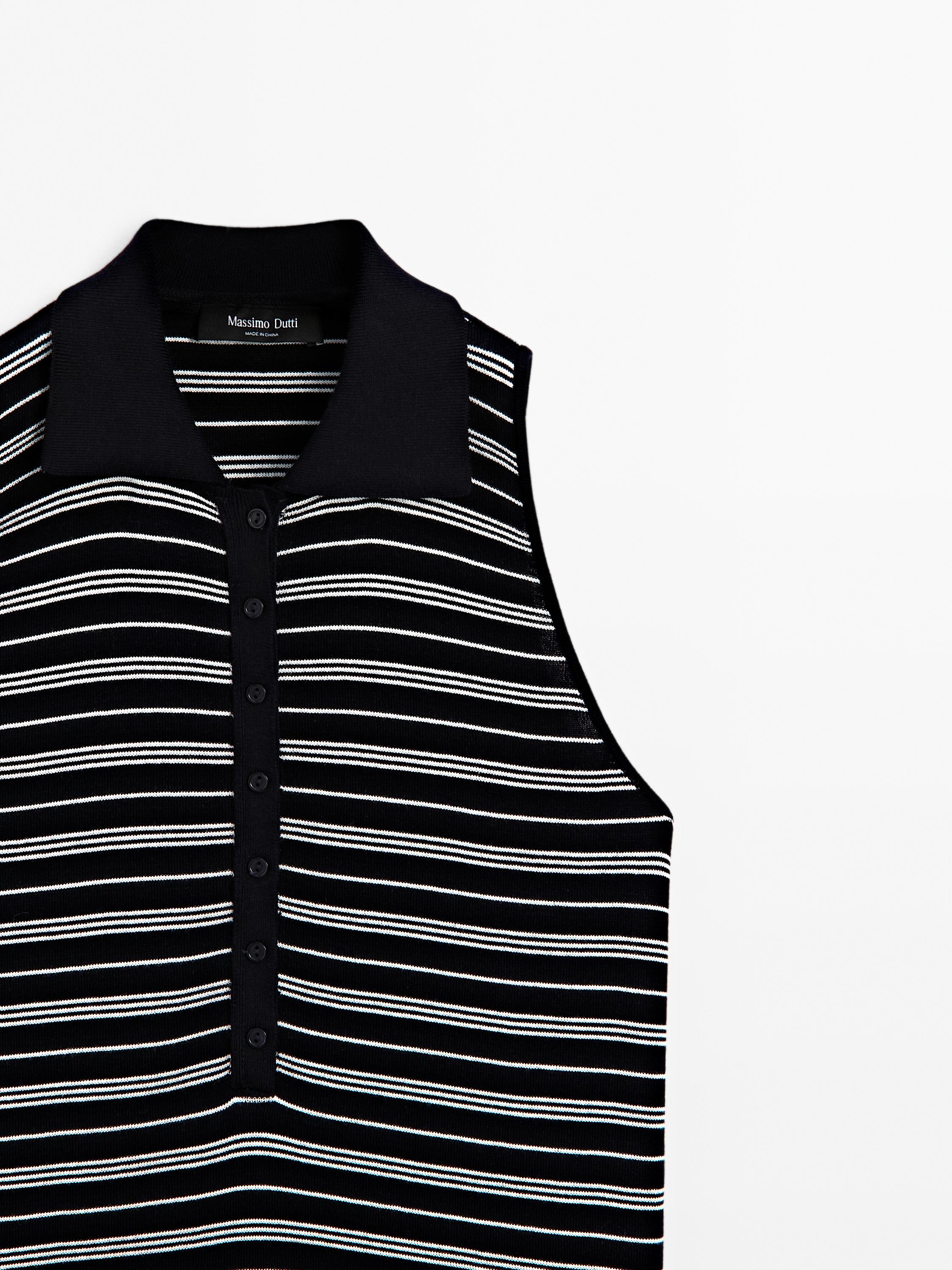 100% cotton polo shirt with striped details